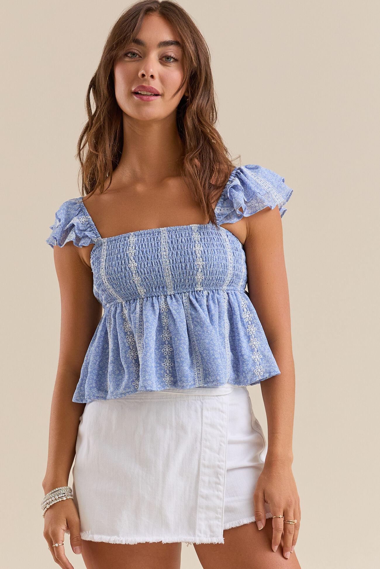 Tallulah Embroidered Babydoll Tank Product Image