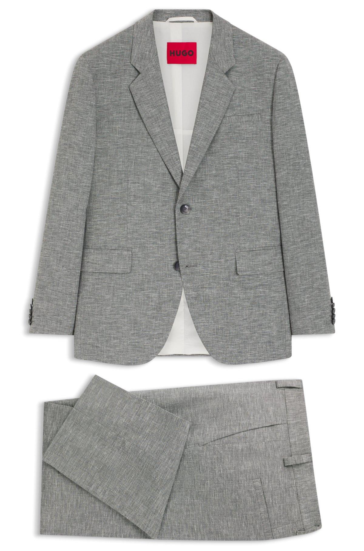 Two-piece modern-fit suit in sharkskin fabric Product Image