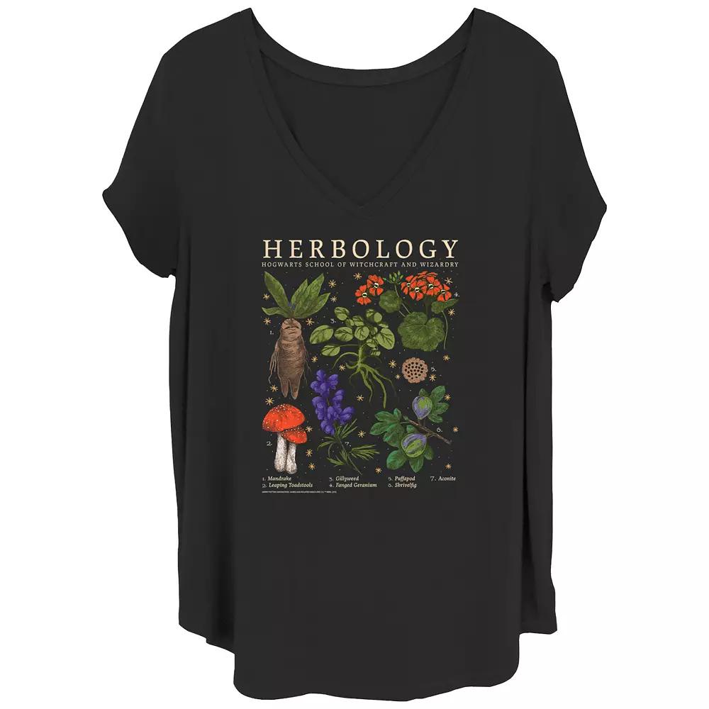 Juniors' Plus Size Harry Potter Herbology Chart Graphic Tee, Women's, Size: 3XL, Black Product Image