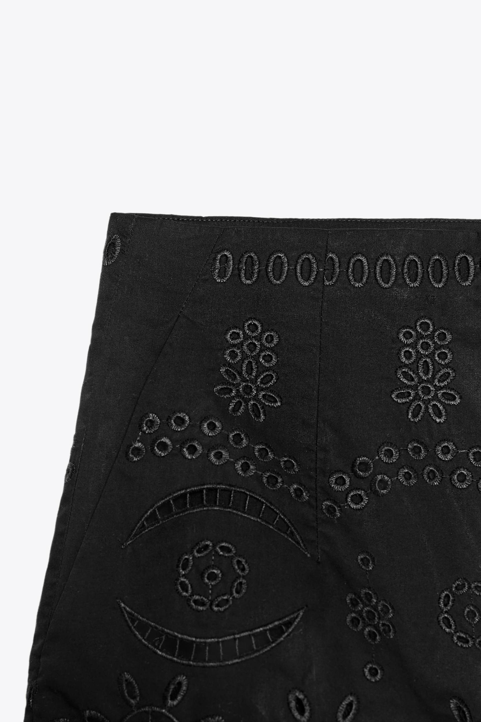 ZW COLLECTION PERFORATED EMBROIDERY BERMUDA SHORTS Product Image