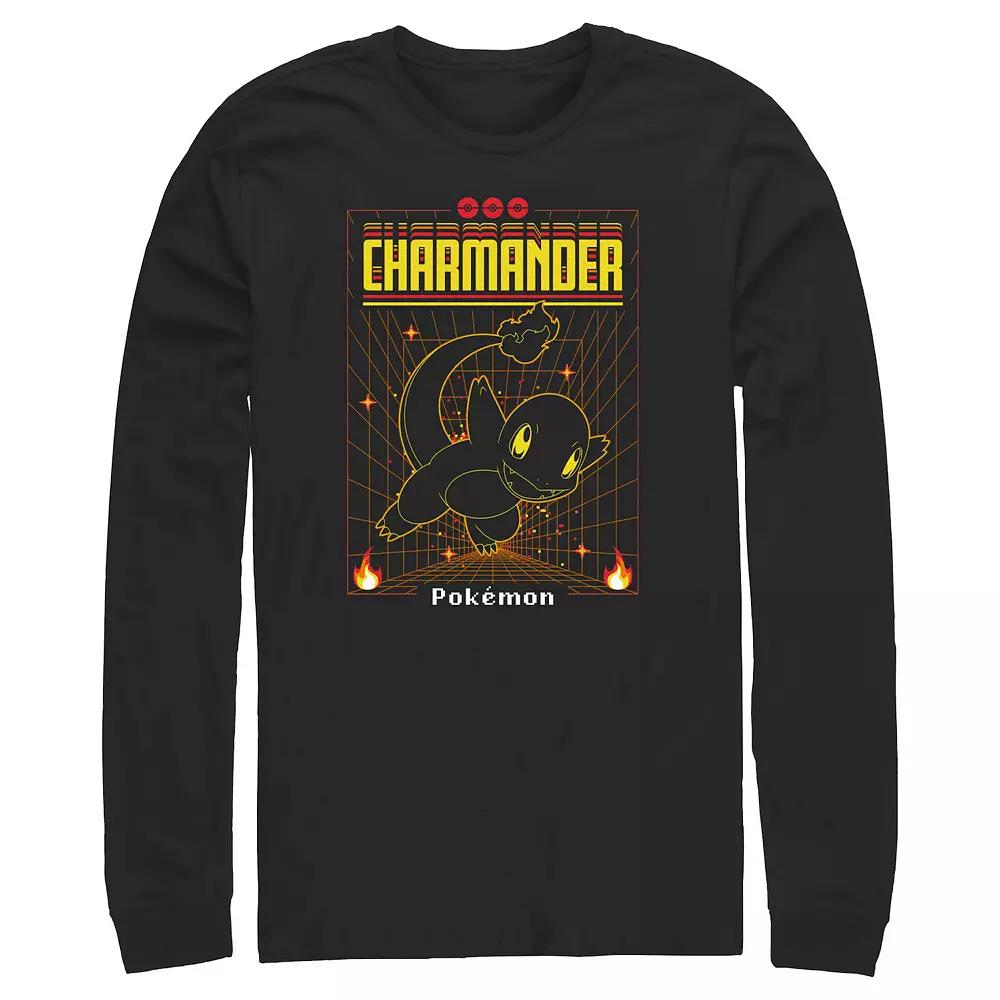 Men's Pokemon Charmander Grid Background Graphic Tee,  Product Image