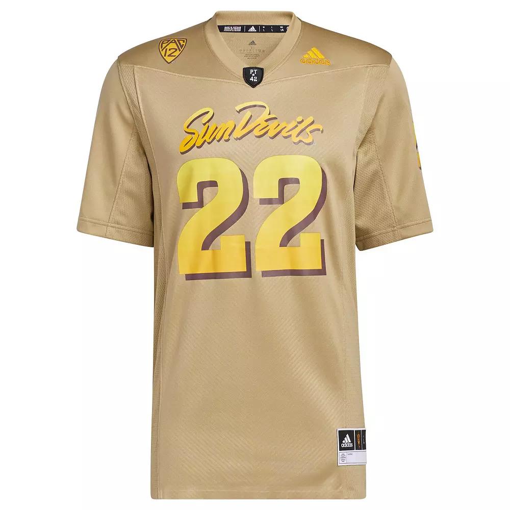 Men's adidas #22 Cream Arizona State Sun Devils Premier Strategy Jersey, Size: XL, Beige Product Image