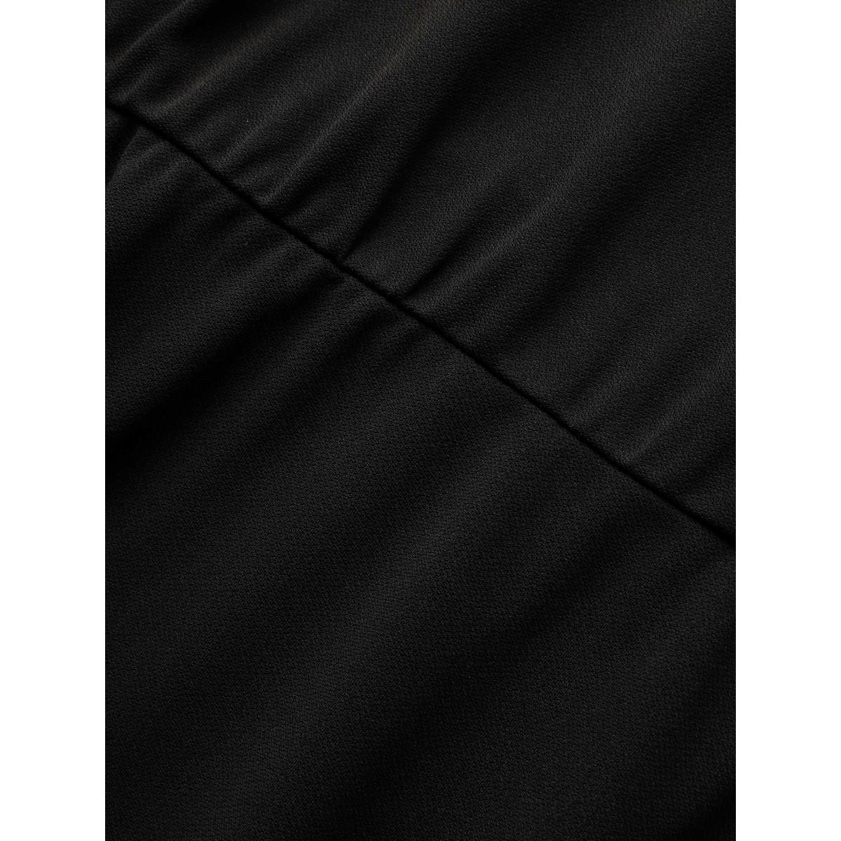 Plus Size Plain Elastic Waist Midi Tank Dress Black Women Elegant Non Square Neck Sleeveless Curvy BloomChic 22-24/3X Product Image