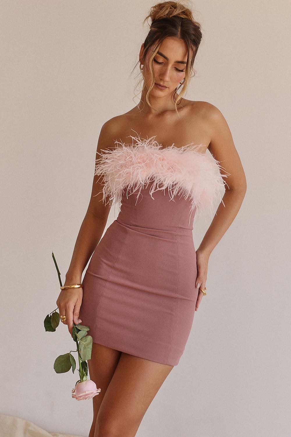 Alexa  warm pink mini dress - sale Product Image