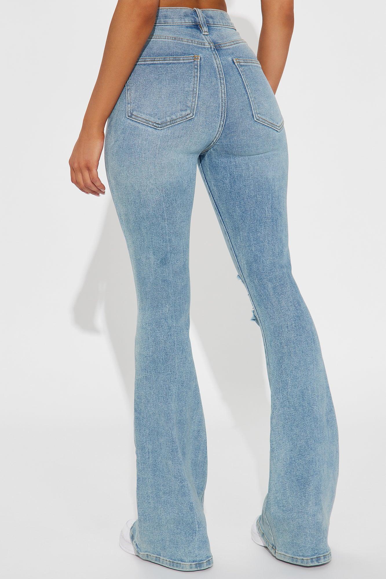 Every Now And Then Stretch Flare Jeans - Light Wash Product Image
