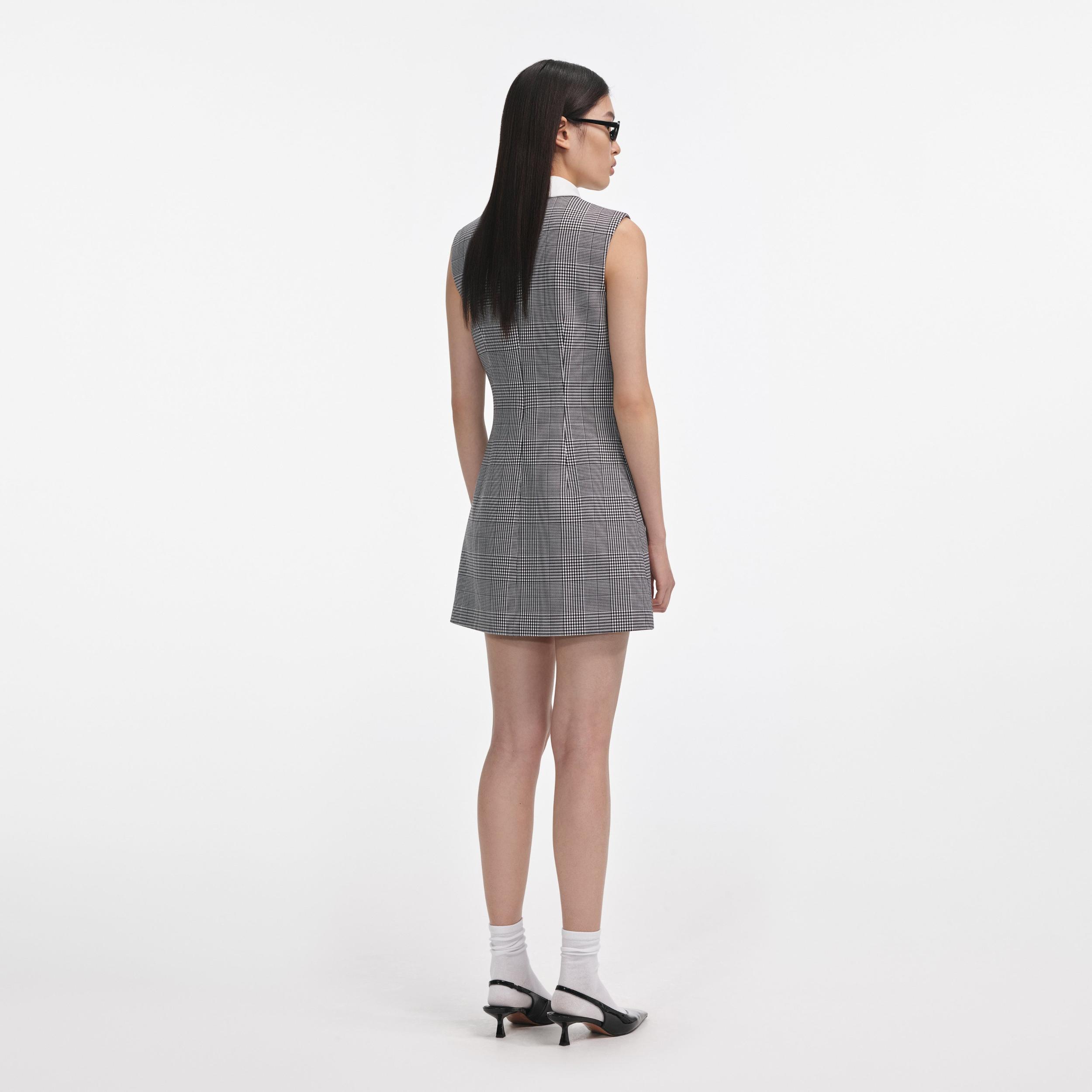 Sleeveless Prince Of Wales Check Mini Dress Product Image