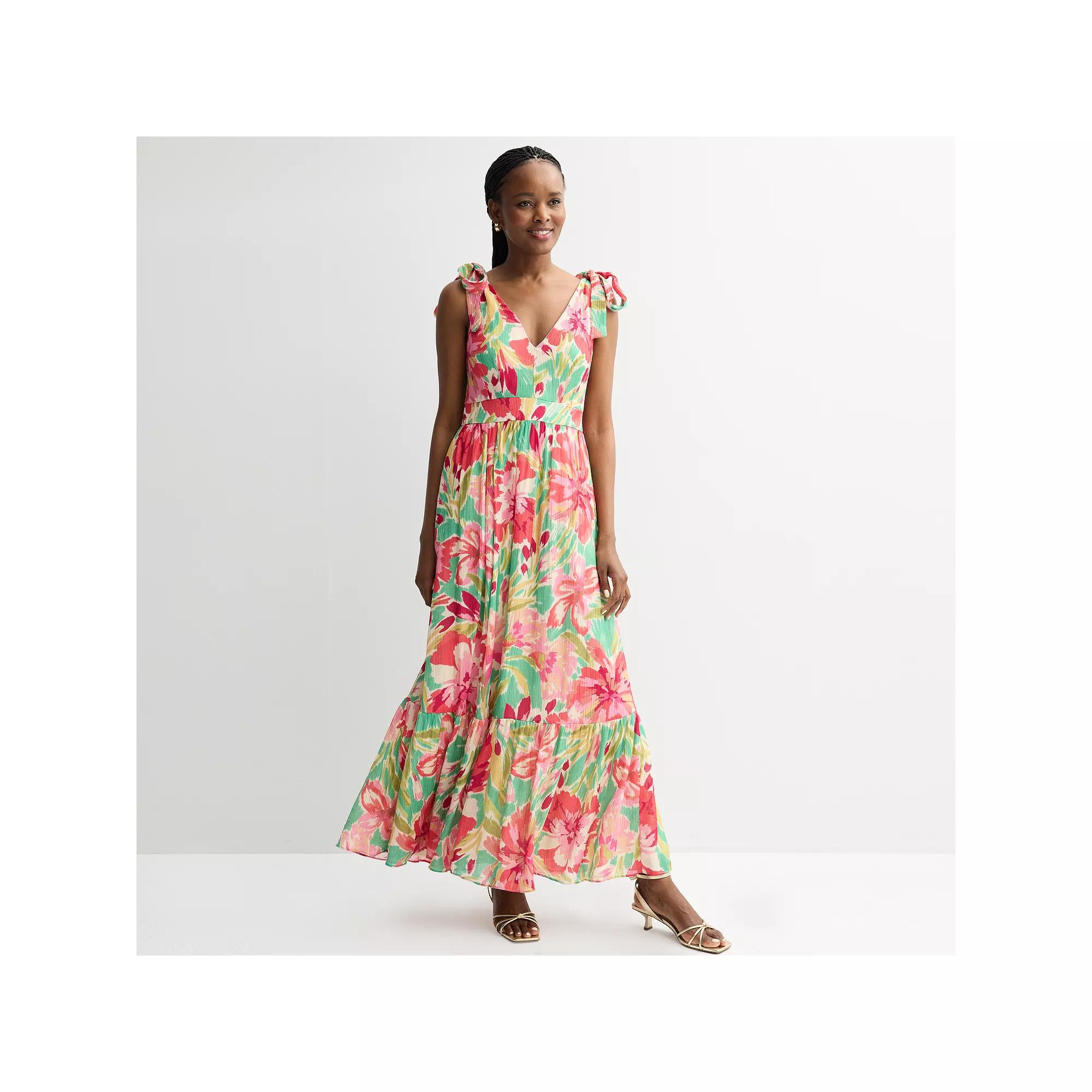 Women's Donna Ricco Sleeveless Printed Crinkle Gauze Maxi Dress, Size: 16, Red Print Product Image