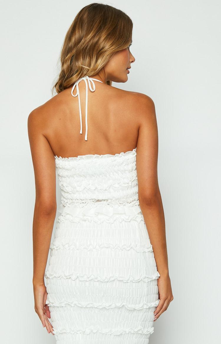 Shake it Off White Shirred Chiffon Top Product Image