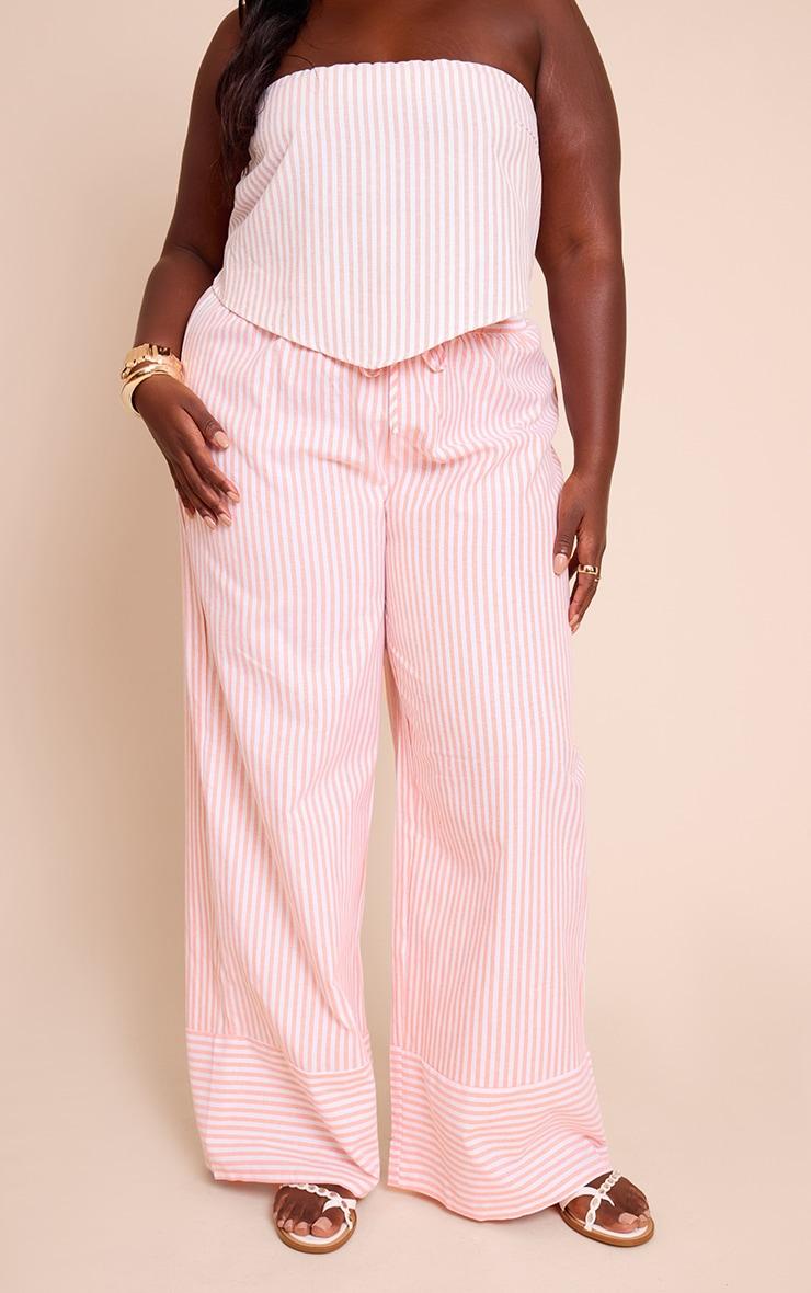 Plus Orange Mid Rise Wdie Leg Pants Product Image