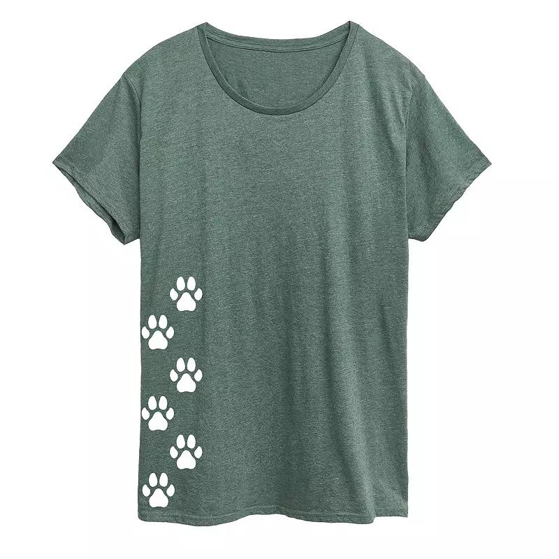 Plus Vertical Pawprints Graphic Tee, Women's,  Product Image