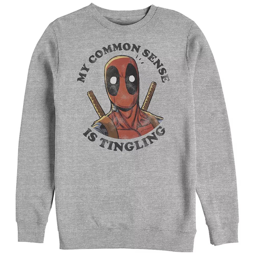 Big & Tall Marvel Deadpool My Common Sense Is Tingling Graphic Fleece, Men's, Size: 4XB, Athletic Grey Product Image