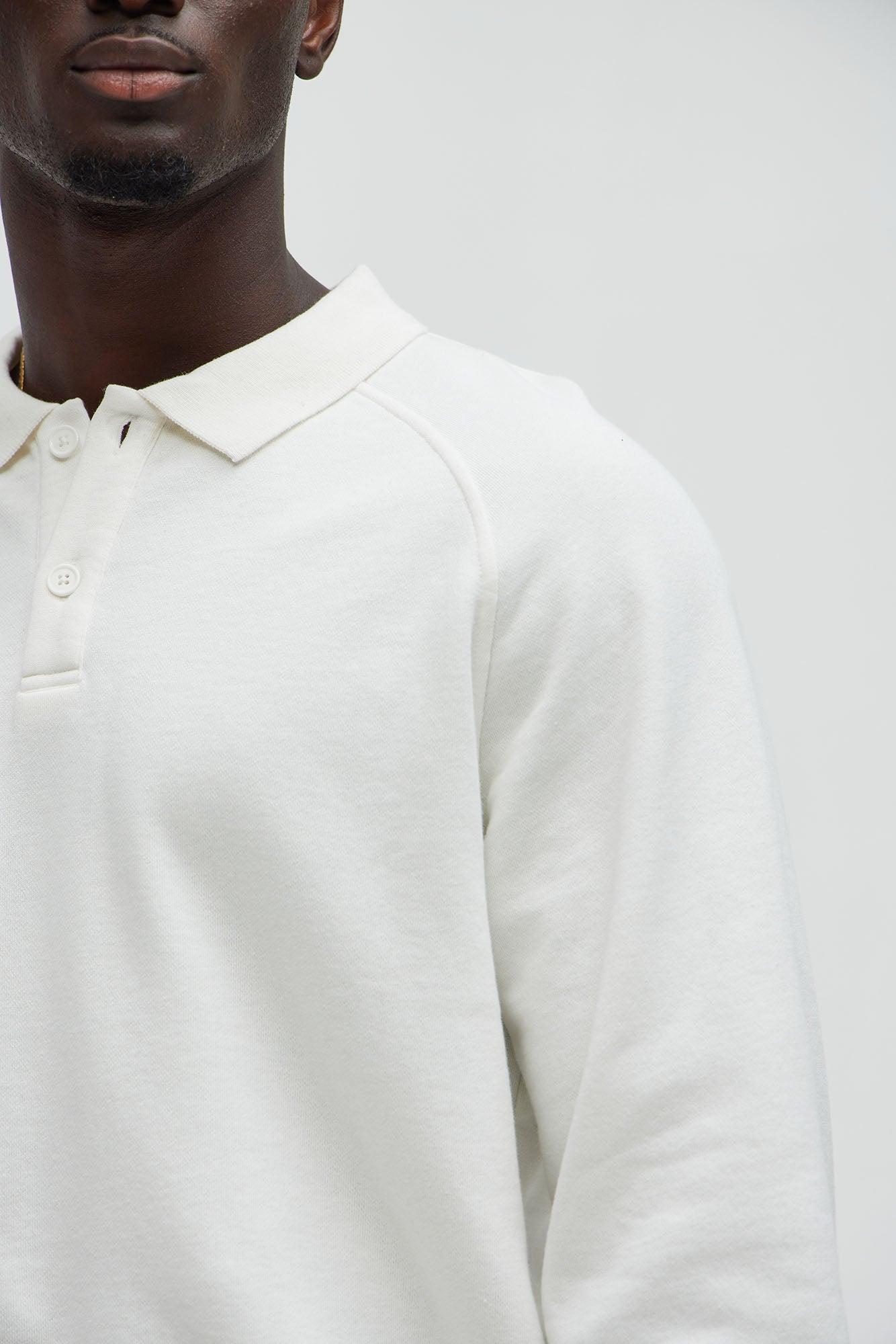 Tyson Late Night Raglan Long Sleeve Polo - Off White Product Image
