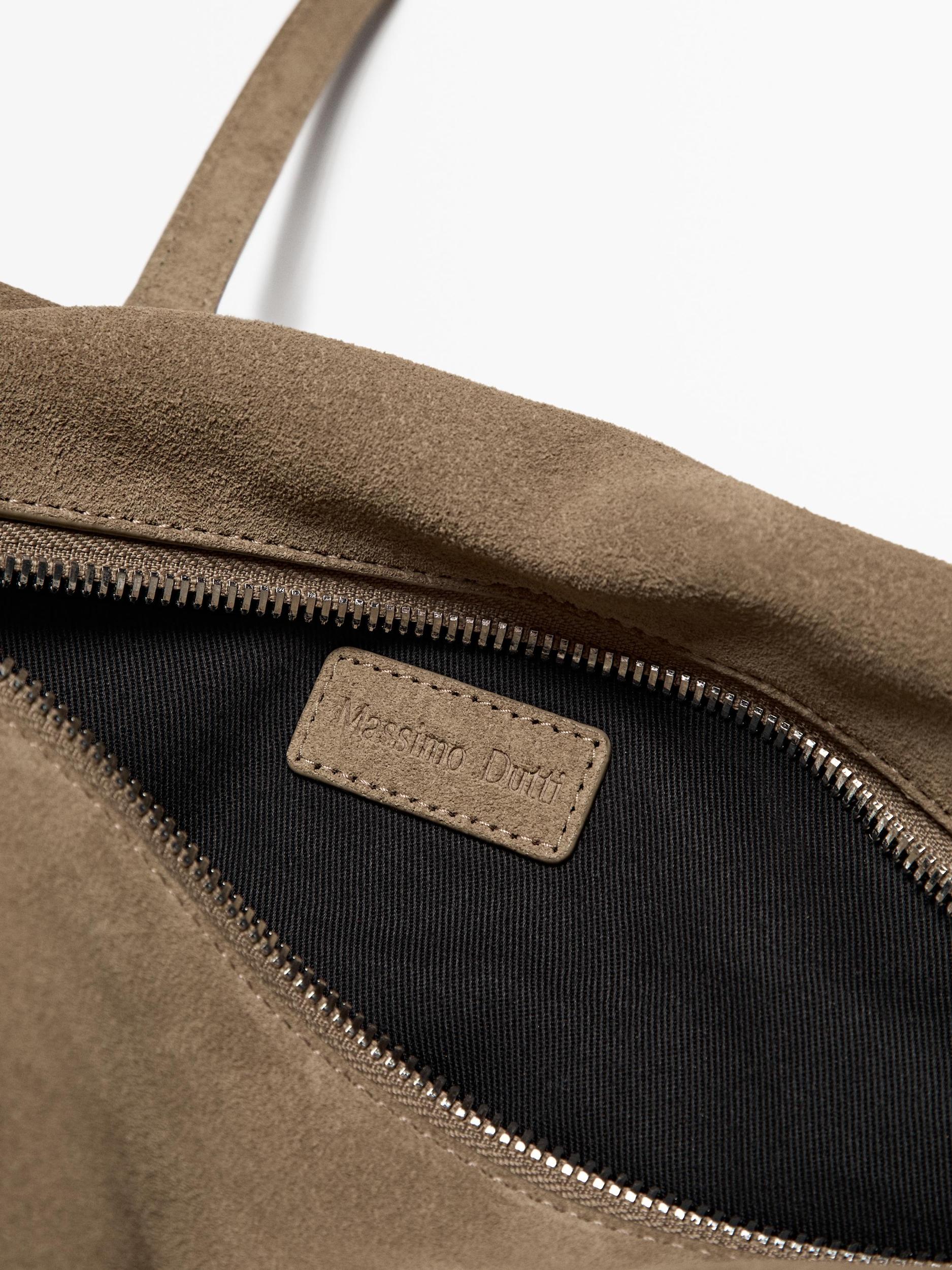 Split suede satchel bag Product Image