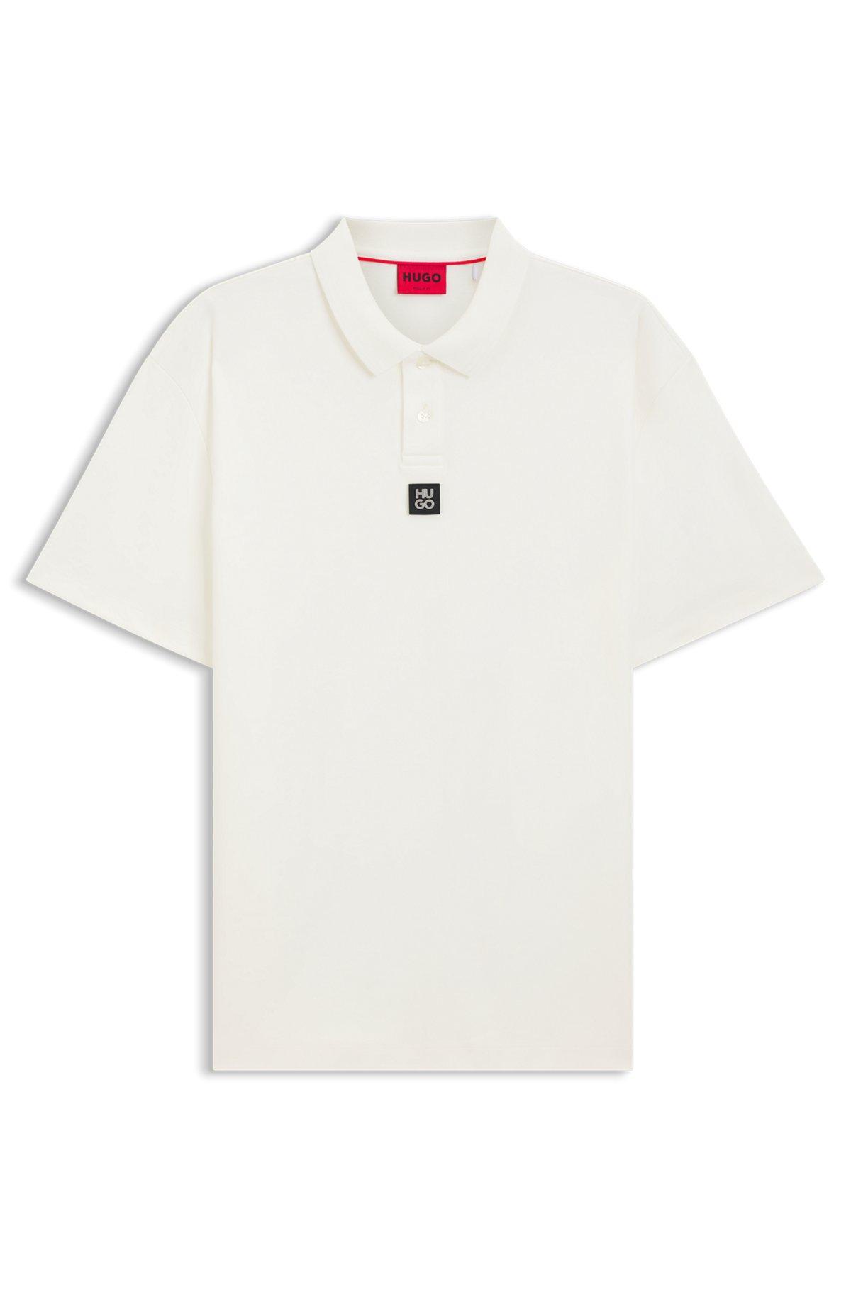 Stacked-logo polo shirt in interlock cotton Product Image
