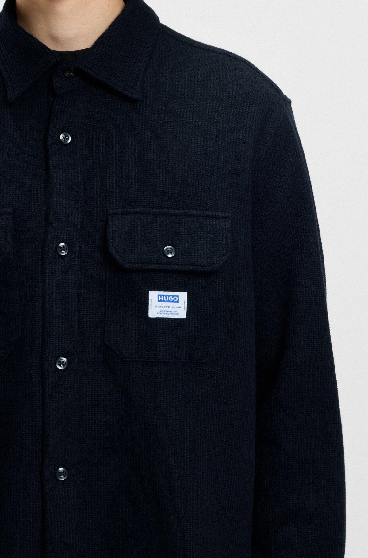 Oversize-fit shirt in structured cotton Product Image