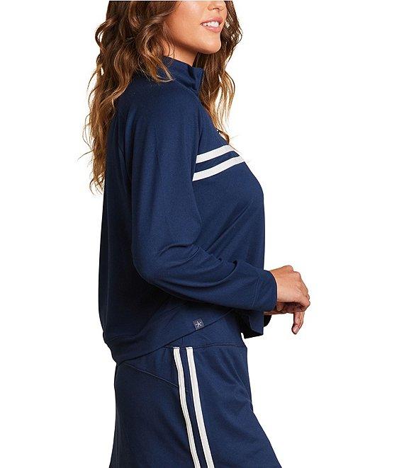 Barefoot Dreams Malibu Collection® Butterchic Half Zip Pullover With Stripes Product Image