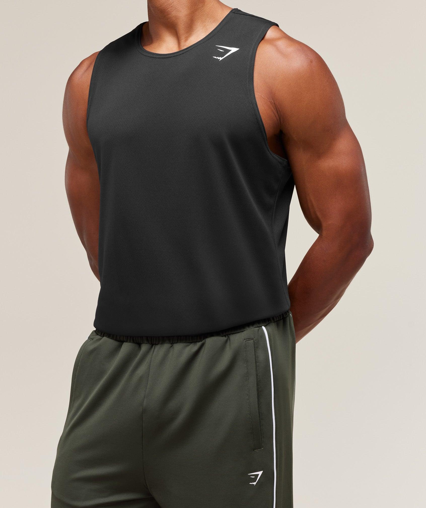 Gymshark Arrival Tank - Black Male Product Image