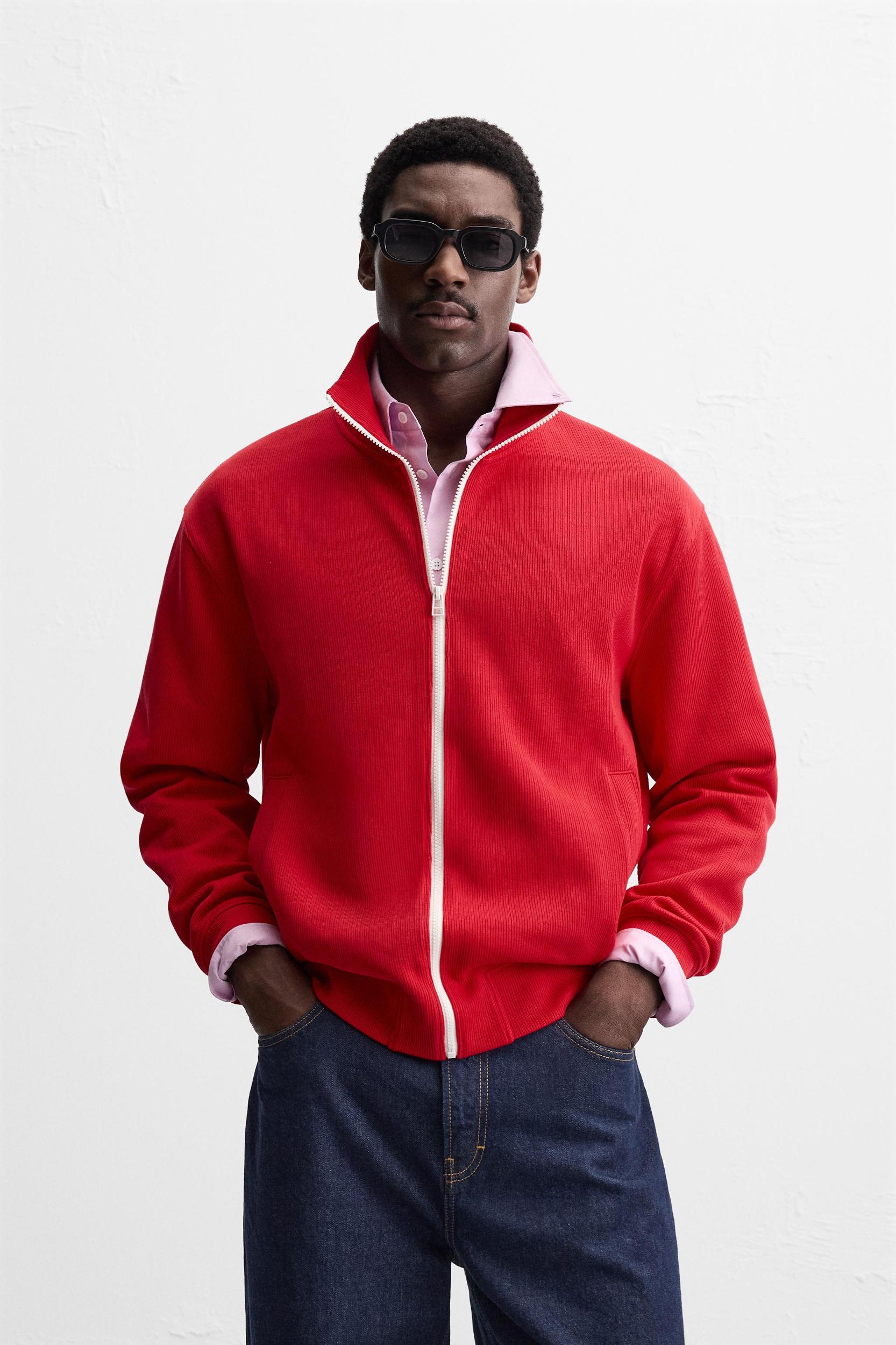 TEXTURED ZIP SWEATSHIRT Product Image
