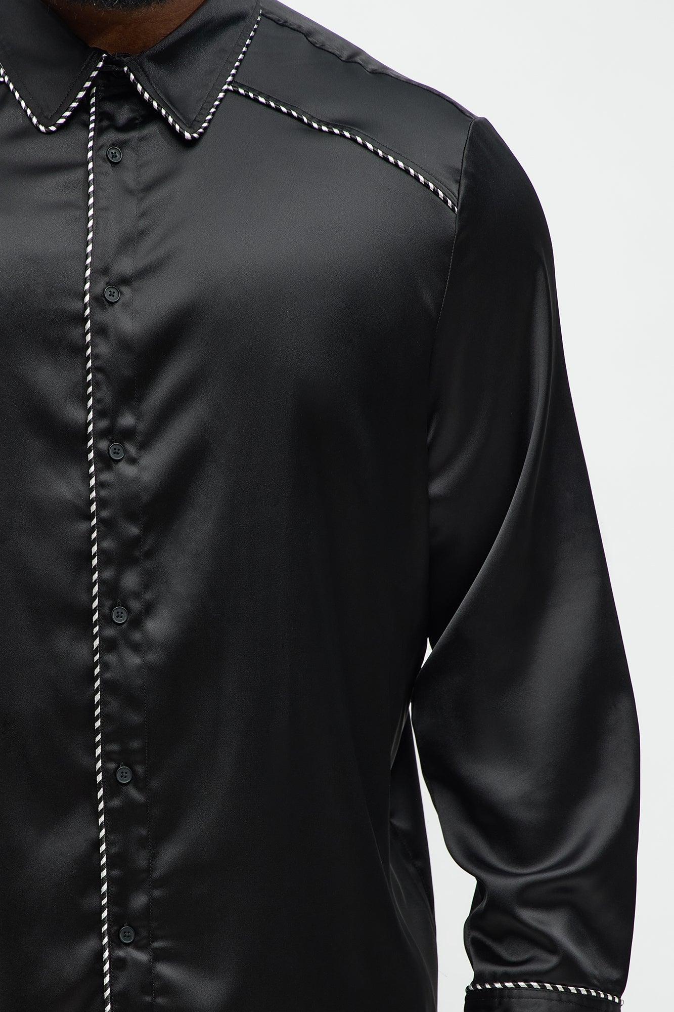 Luxe Button Up Shirt - Black Male Product Image