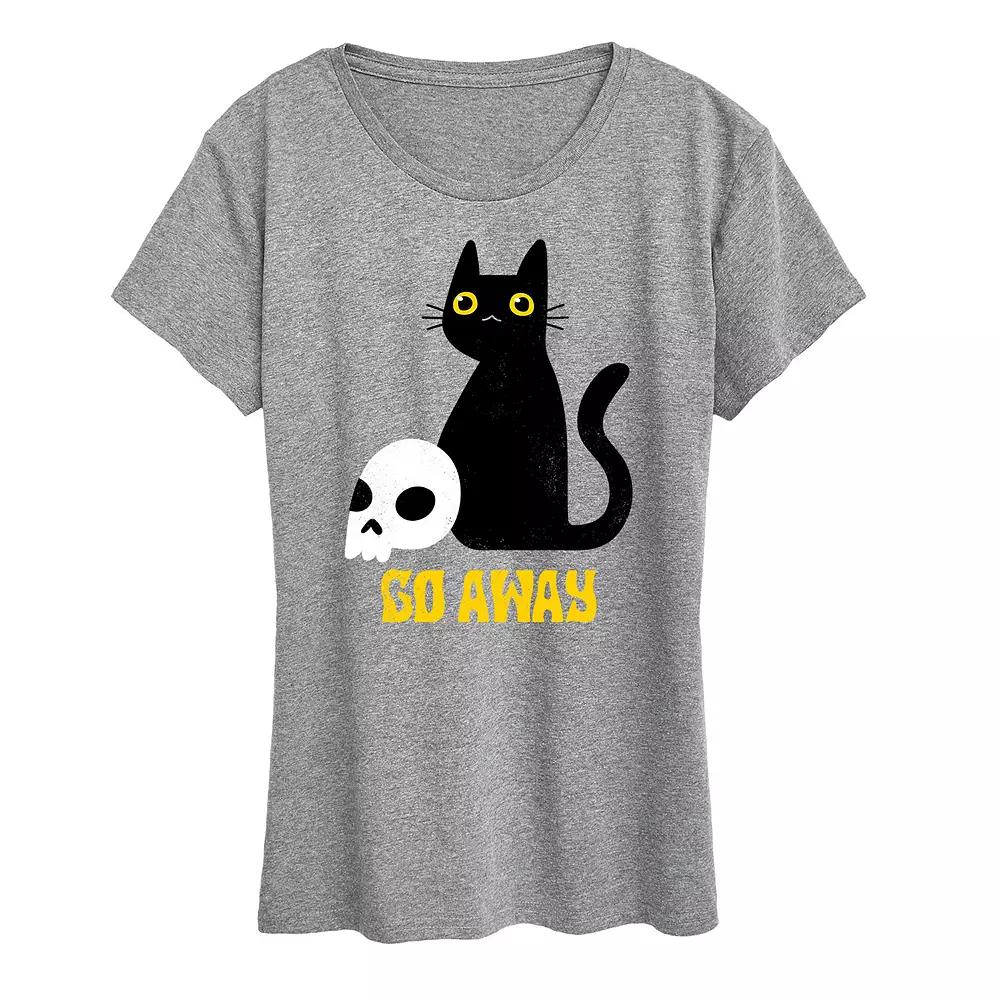 Women's Go Away Black Cat Graphic Tee,  Product Image