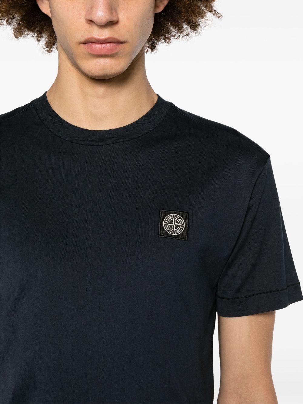 Compass-patch cotton T-shirt Product Image