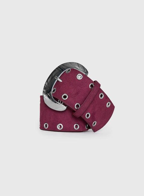 Captain Faux Suede Belt Red / Silver Product Image