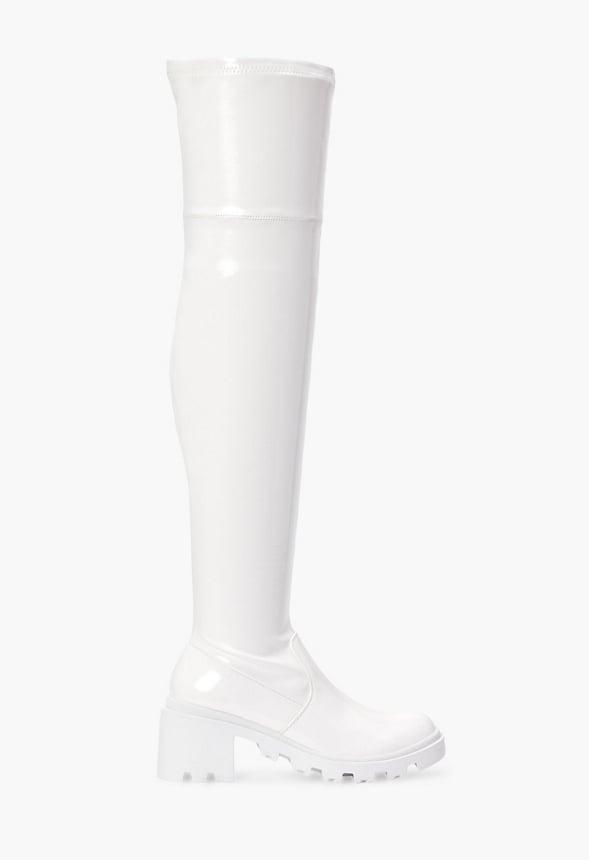 JustFab Margaux Platform Loafer Pump Womens Black/ White Size 8.5 Product Image