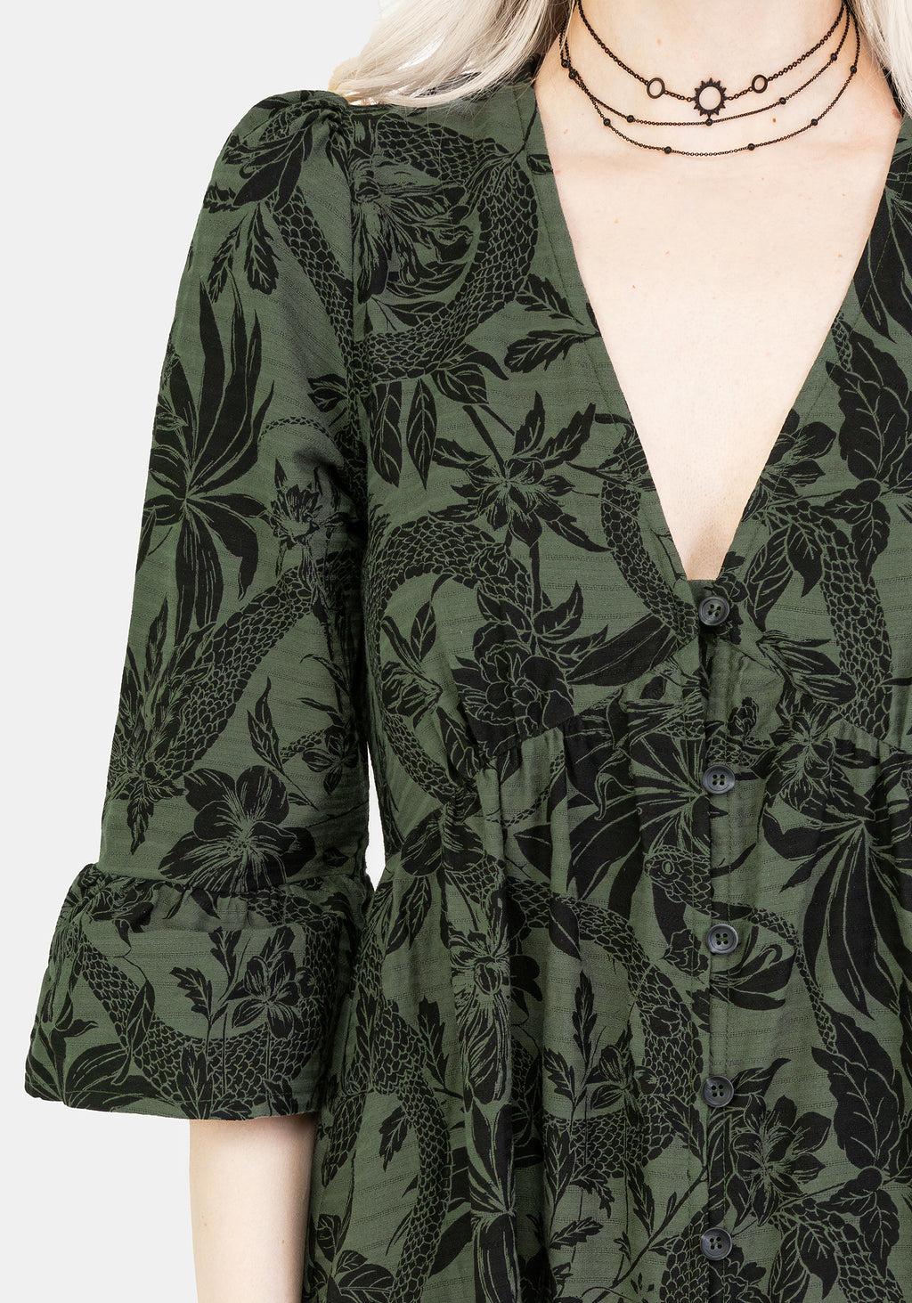 Bashe Cotton Maxi Over Dress - Green Product Image