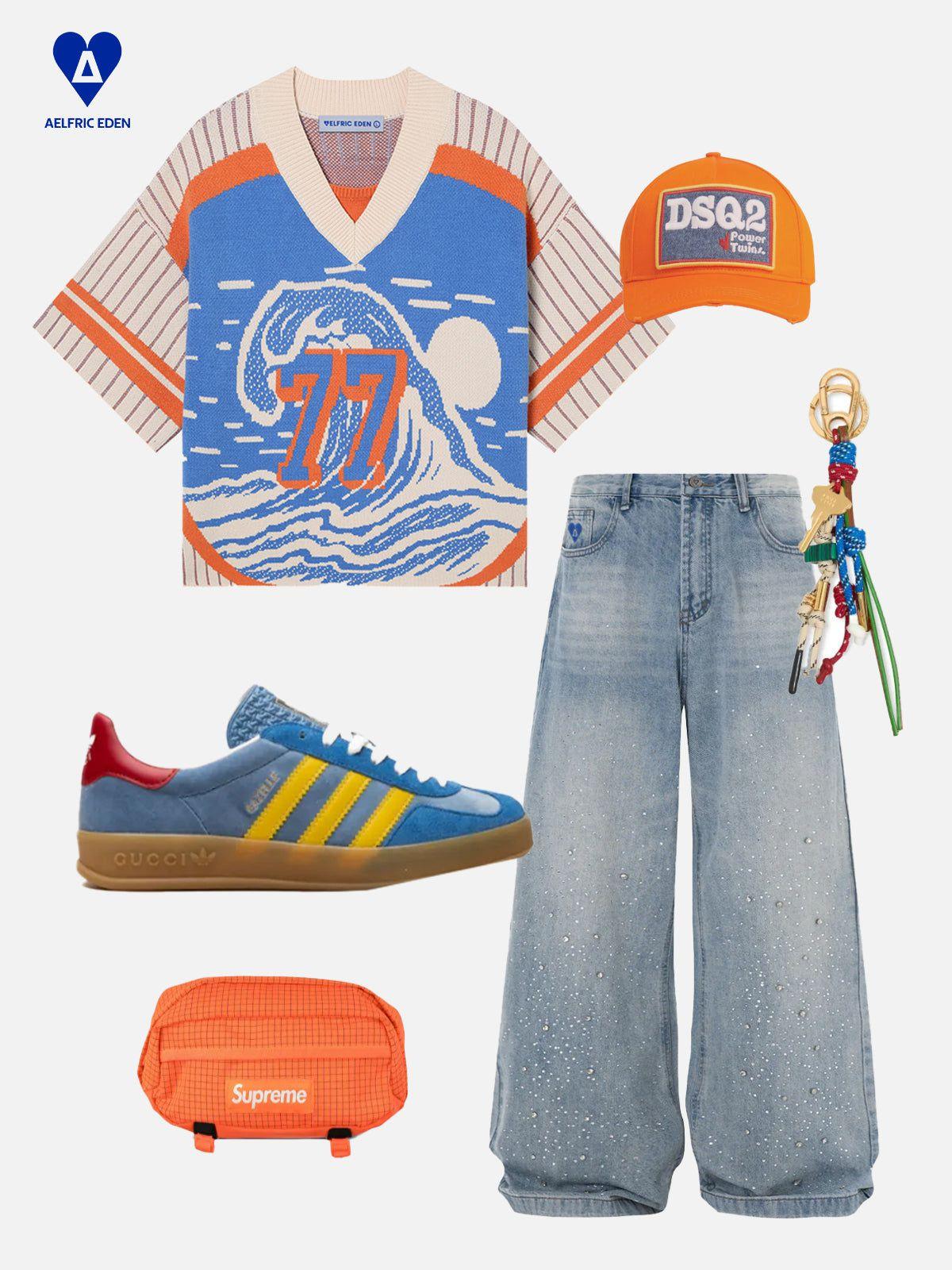 Aelfric Eden 77 V-neck Make Waves Knit Product Image