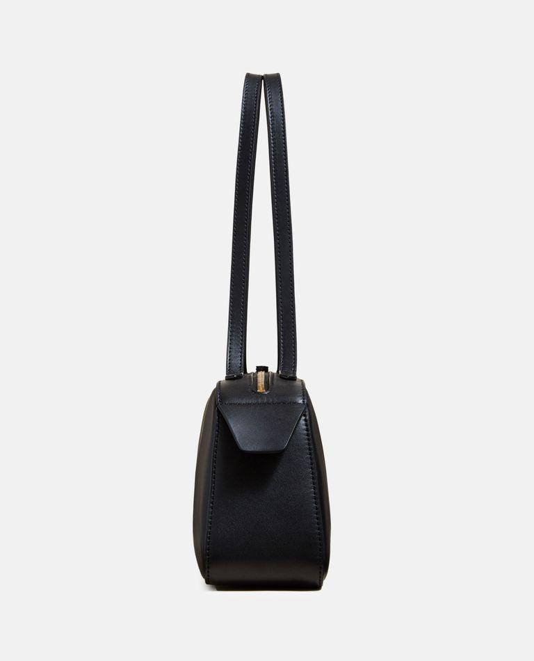 KHAITE Simona Crackle Patent Leather Shoulder Bag In Black Product Image