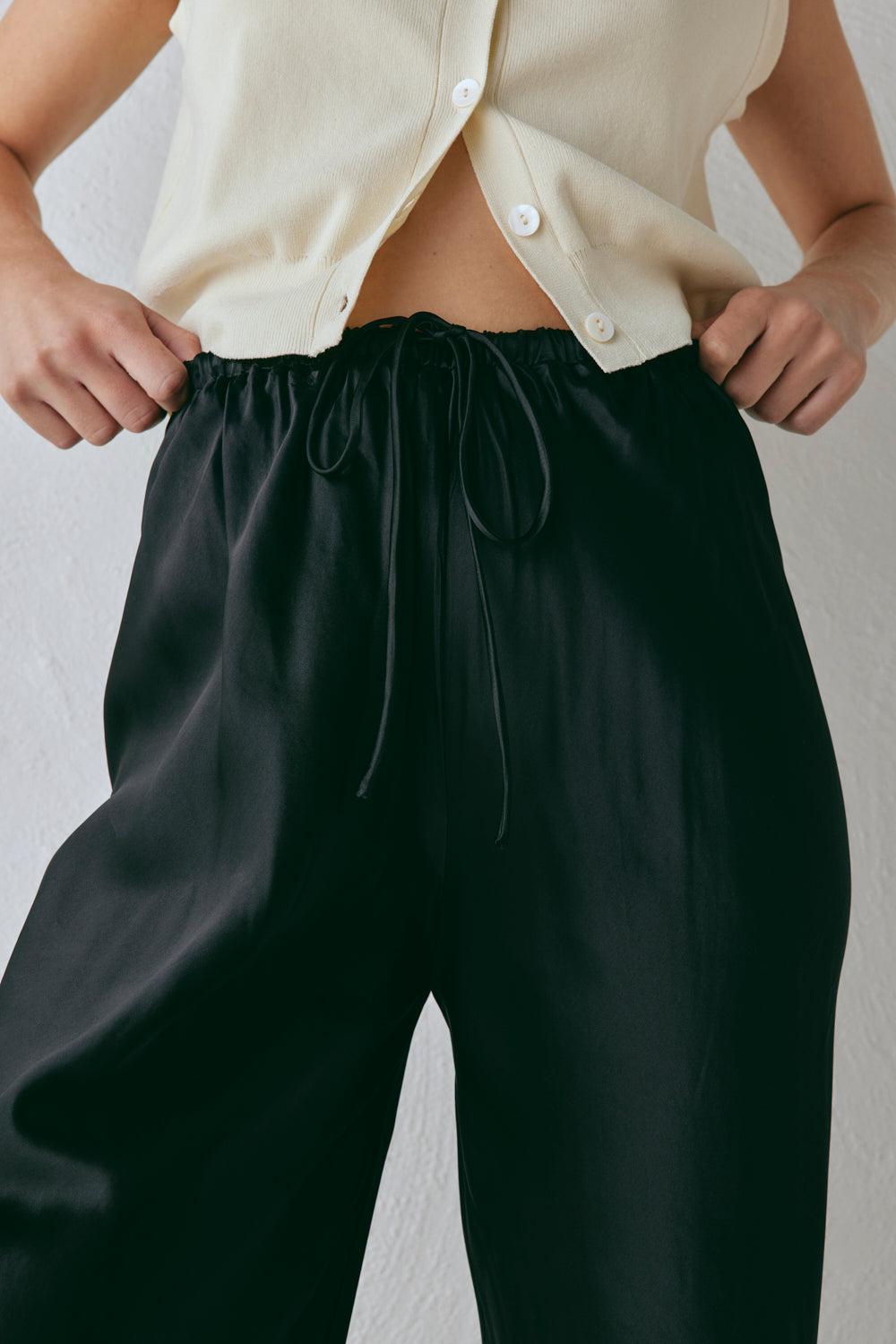 Rae Satin Pants Black Product Image