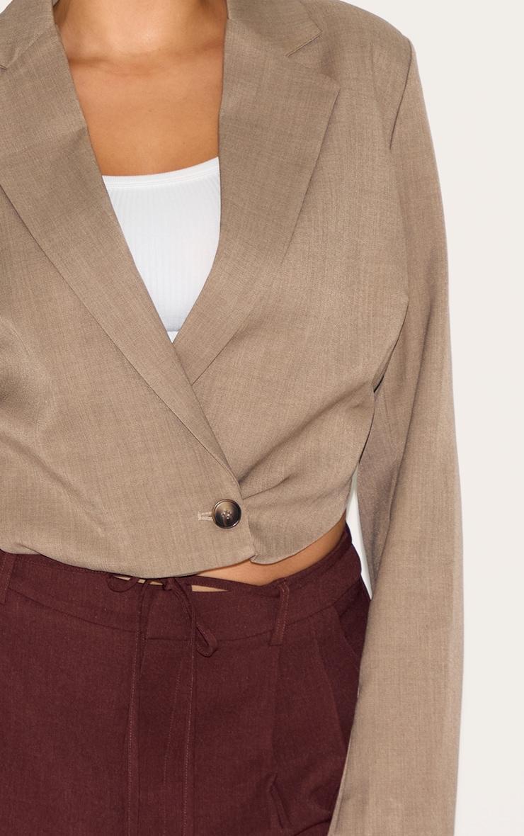 Plus Grey Pointed Hem Cropped Blazer Product Image