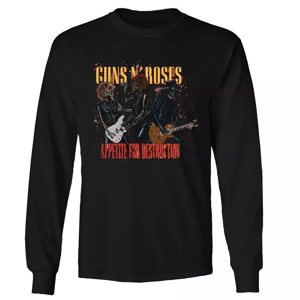 Mens Guns n Roses Skeletons Long Sleeve Tee Product Image