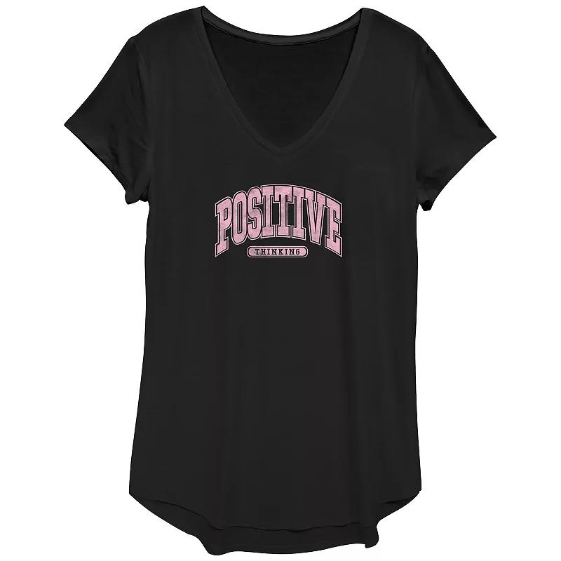 Women's Positive Thinking V-Neck Graphic Tee, Girl's,  Product Image