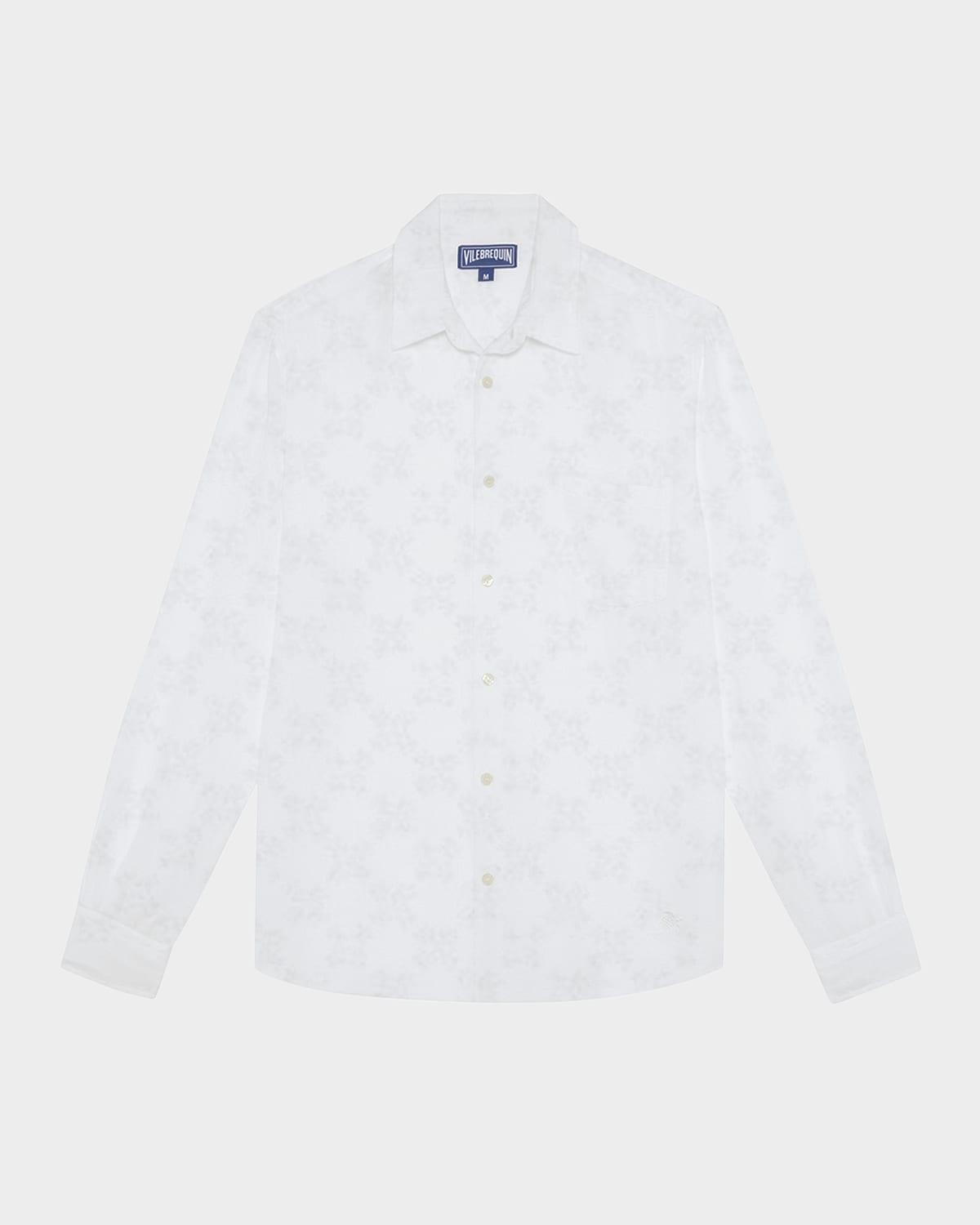 Vilebrequin Men's Solid Linen and Cotton Shirt Product Image