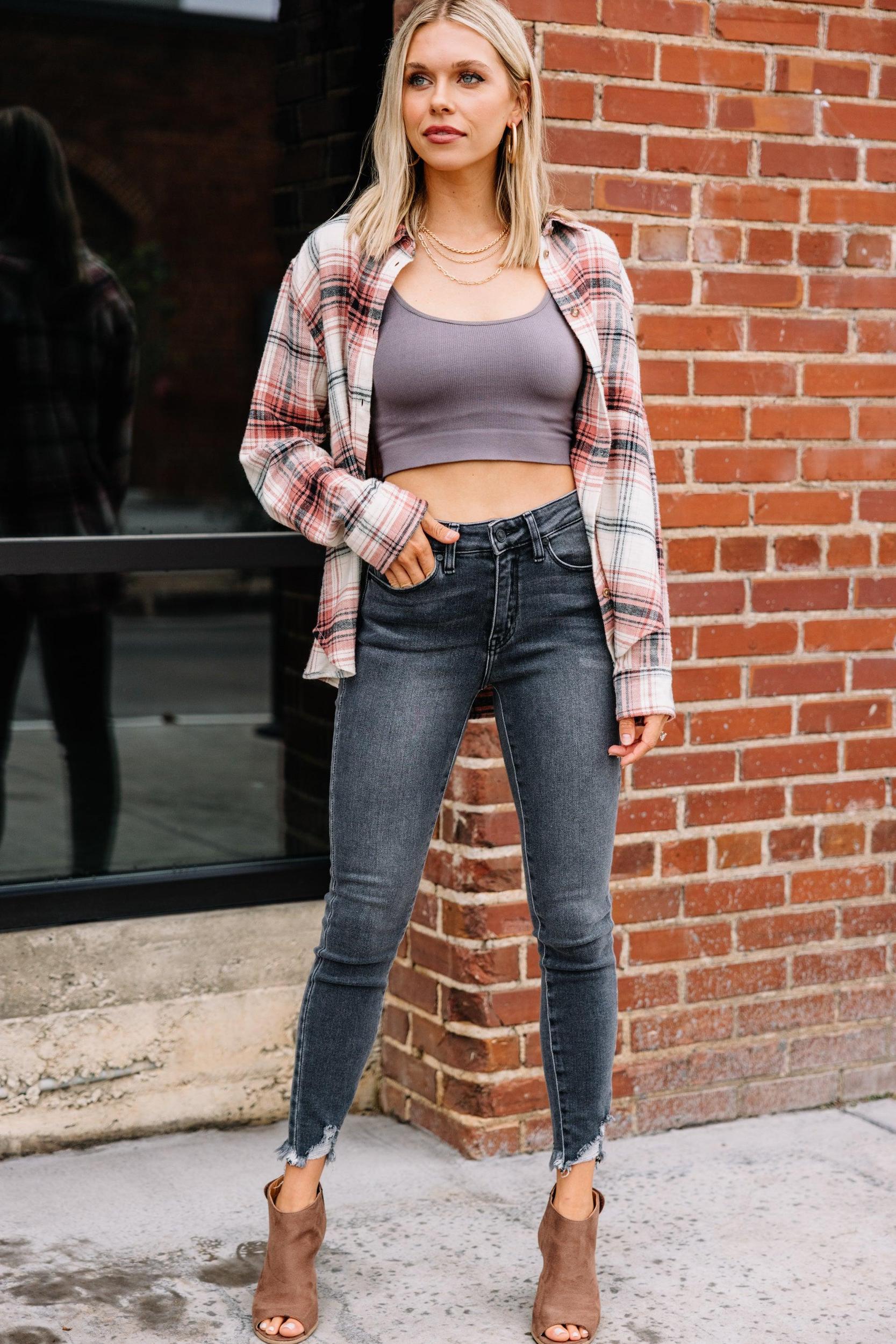 Feeling Confident Graphite Gray Crop Cami Female Product Image