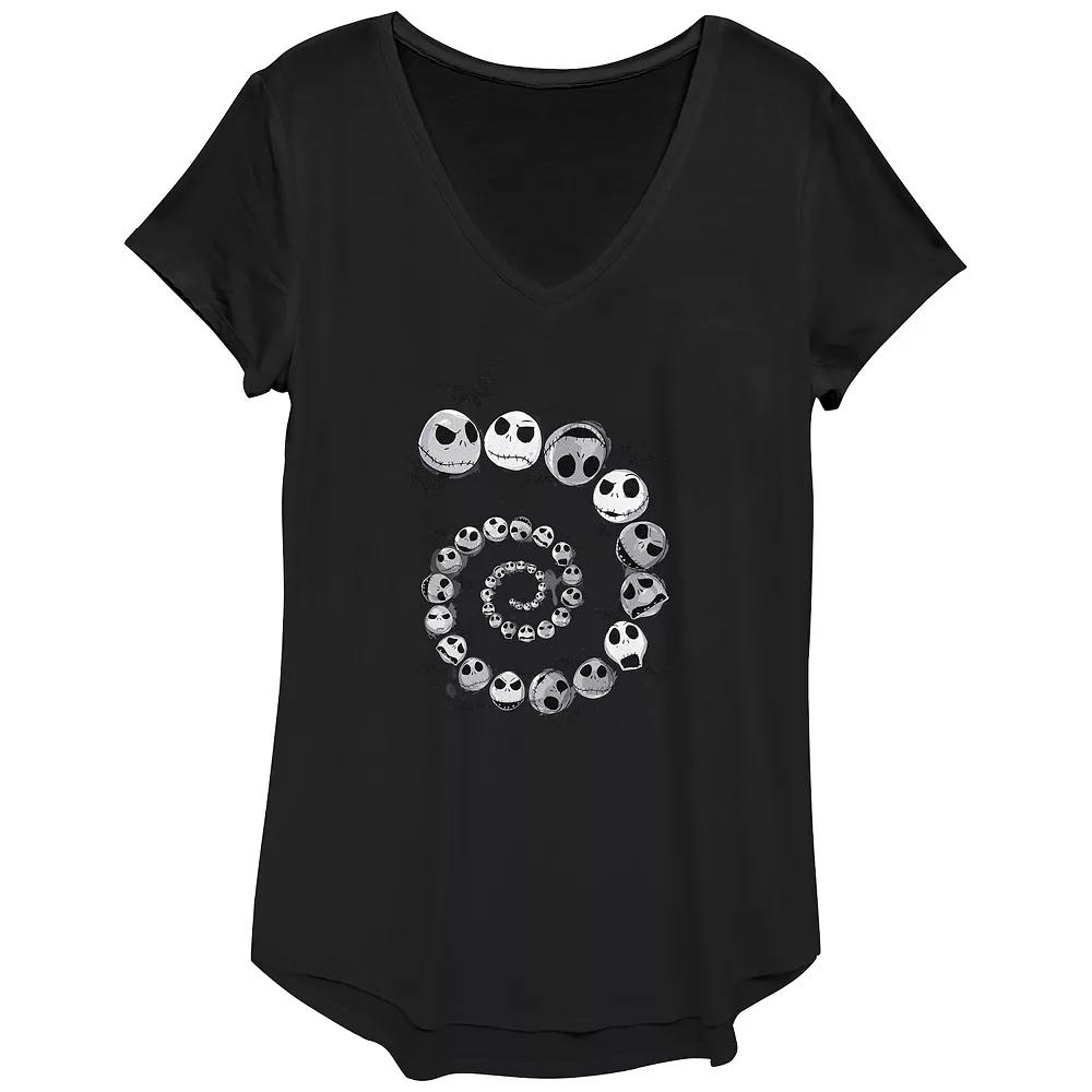 Disney's The Nightmare Before Christmas Jack Skellington And Bats Spiral Women's Graphic Tee,  Product Image
