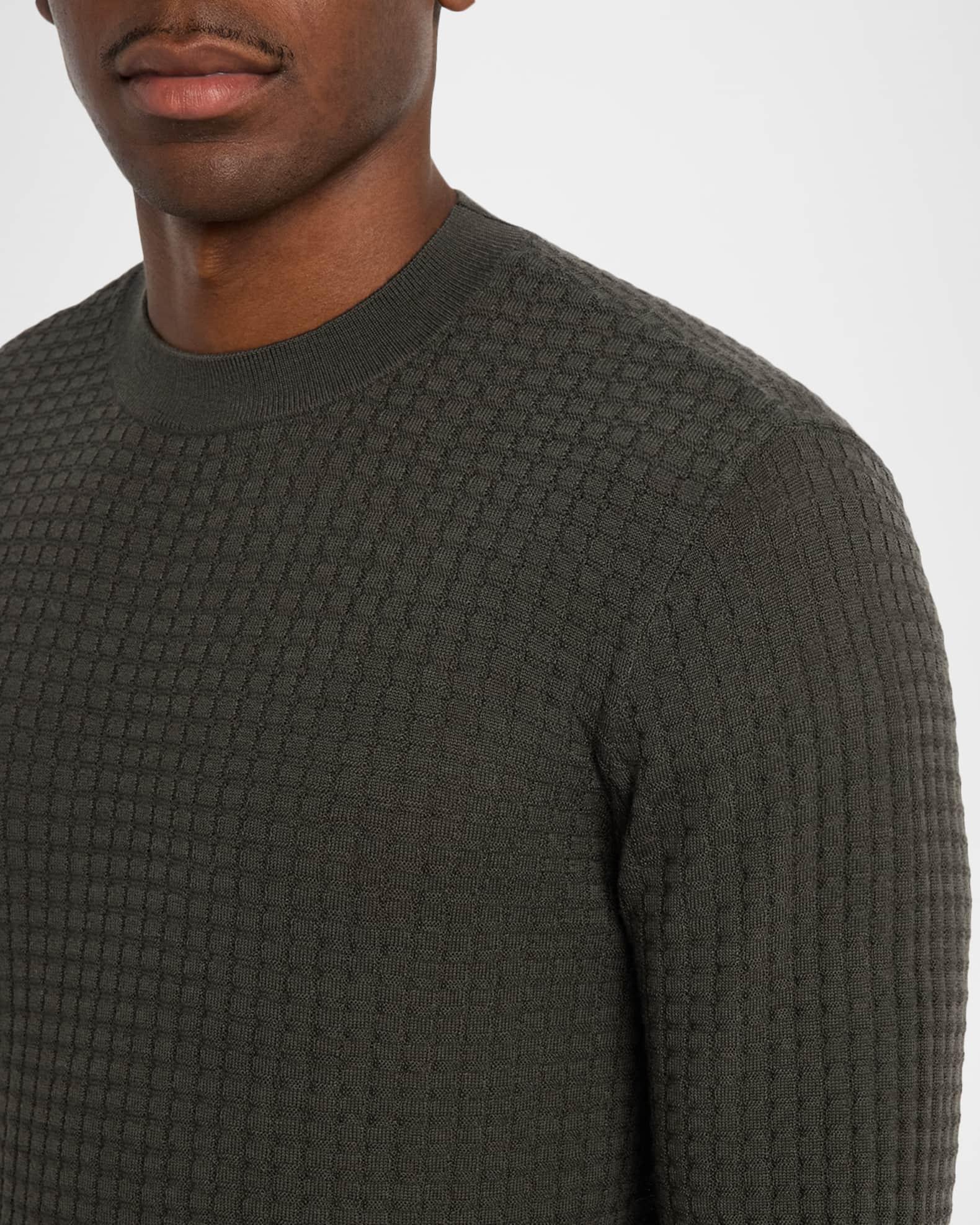Men's Square Texture Knit Crewneck Sweater Product Image