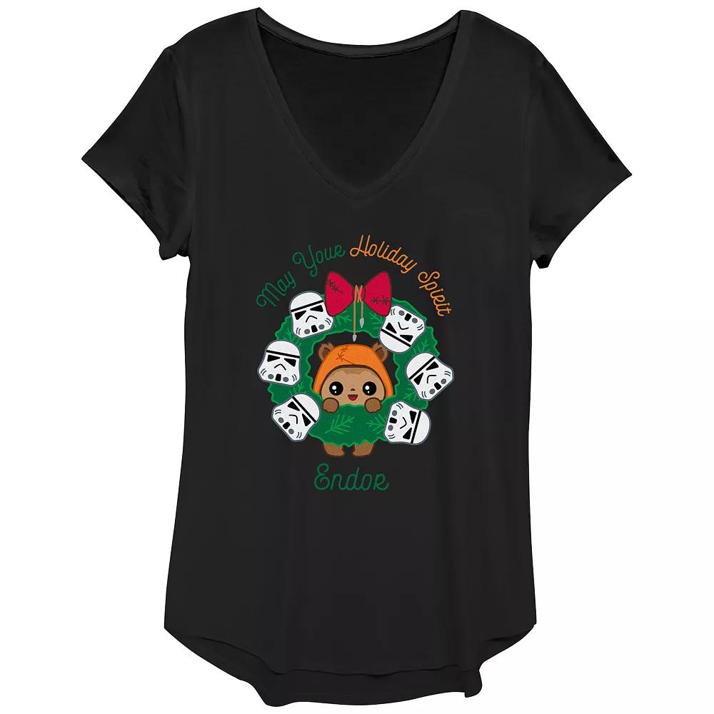 Women's Star Wars May Your Holiday Spirit Endor Graphic Tee,  Product Image