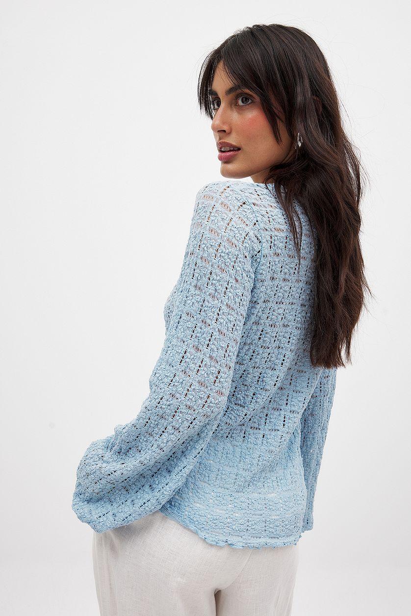 Balloon Sleeve Tie Top Product Image