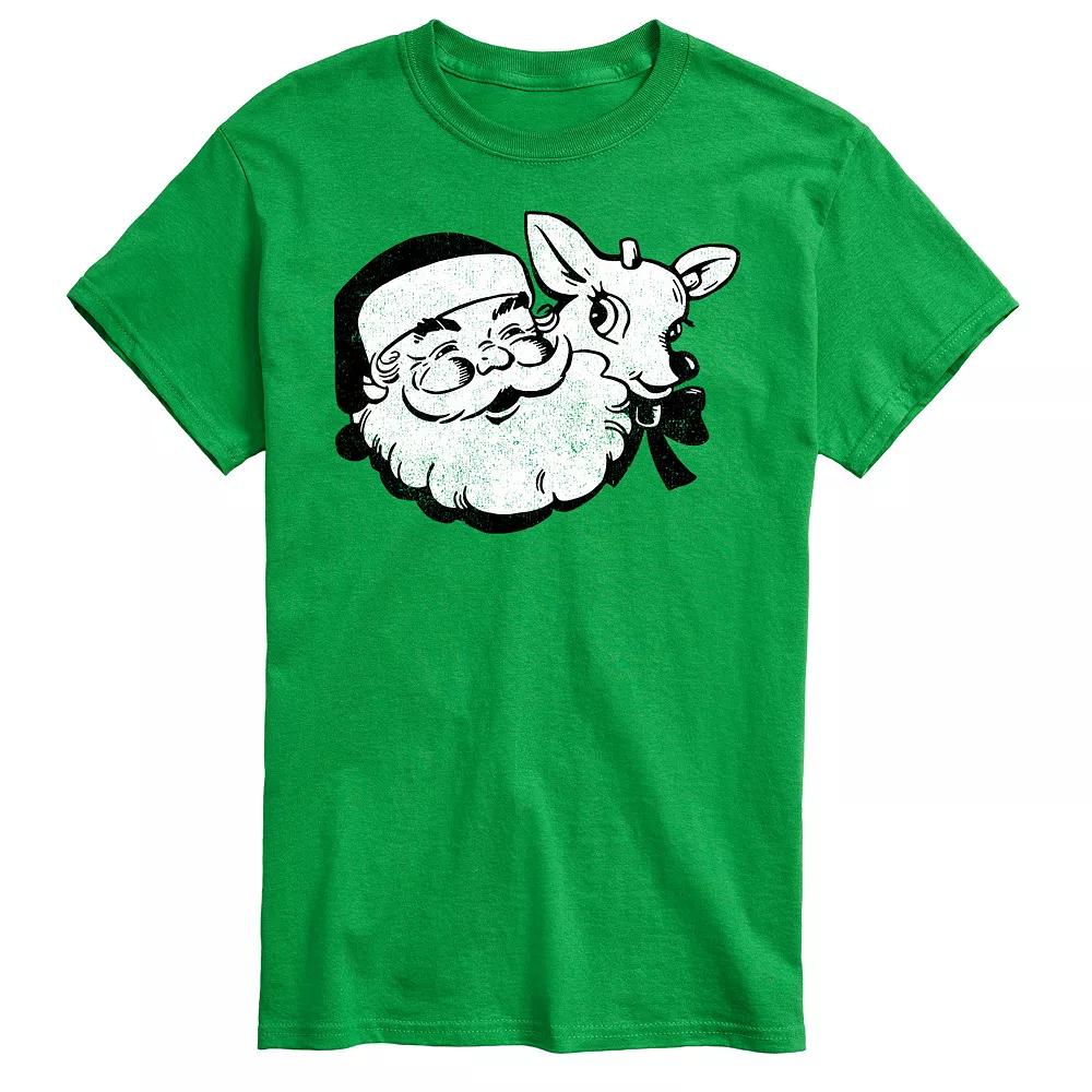 Big & Tall Santa and Reindeer Graphic Tee, Men's,  Product Image