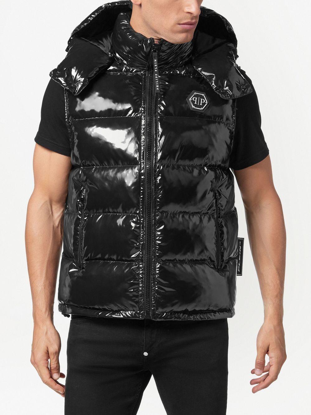 logo-patch padded gilet  Product Image