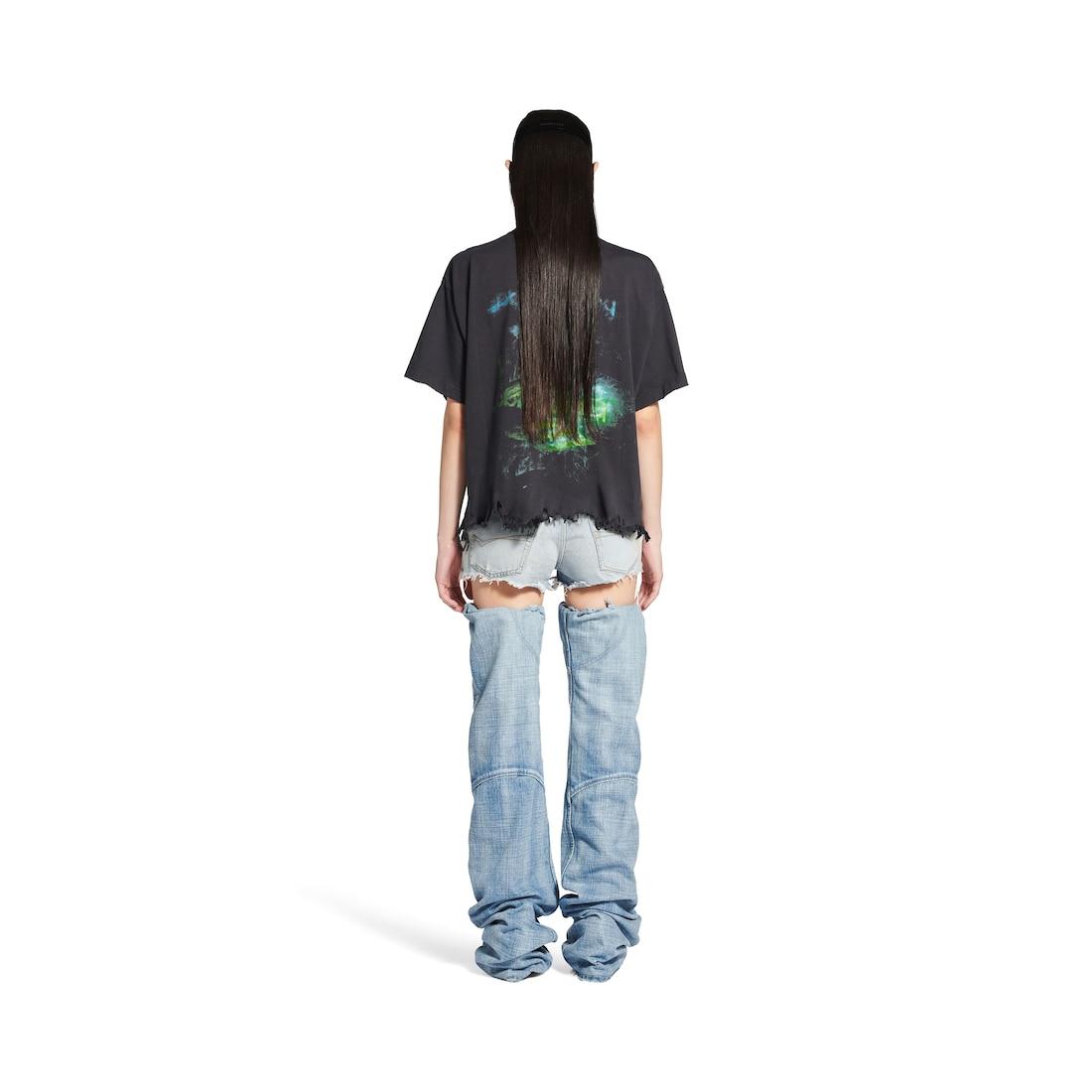 Diy Imprint Cropped T-shirt in Black Faded Product Image