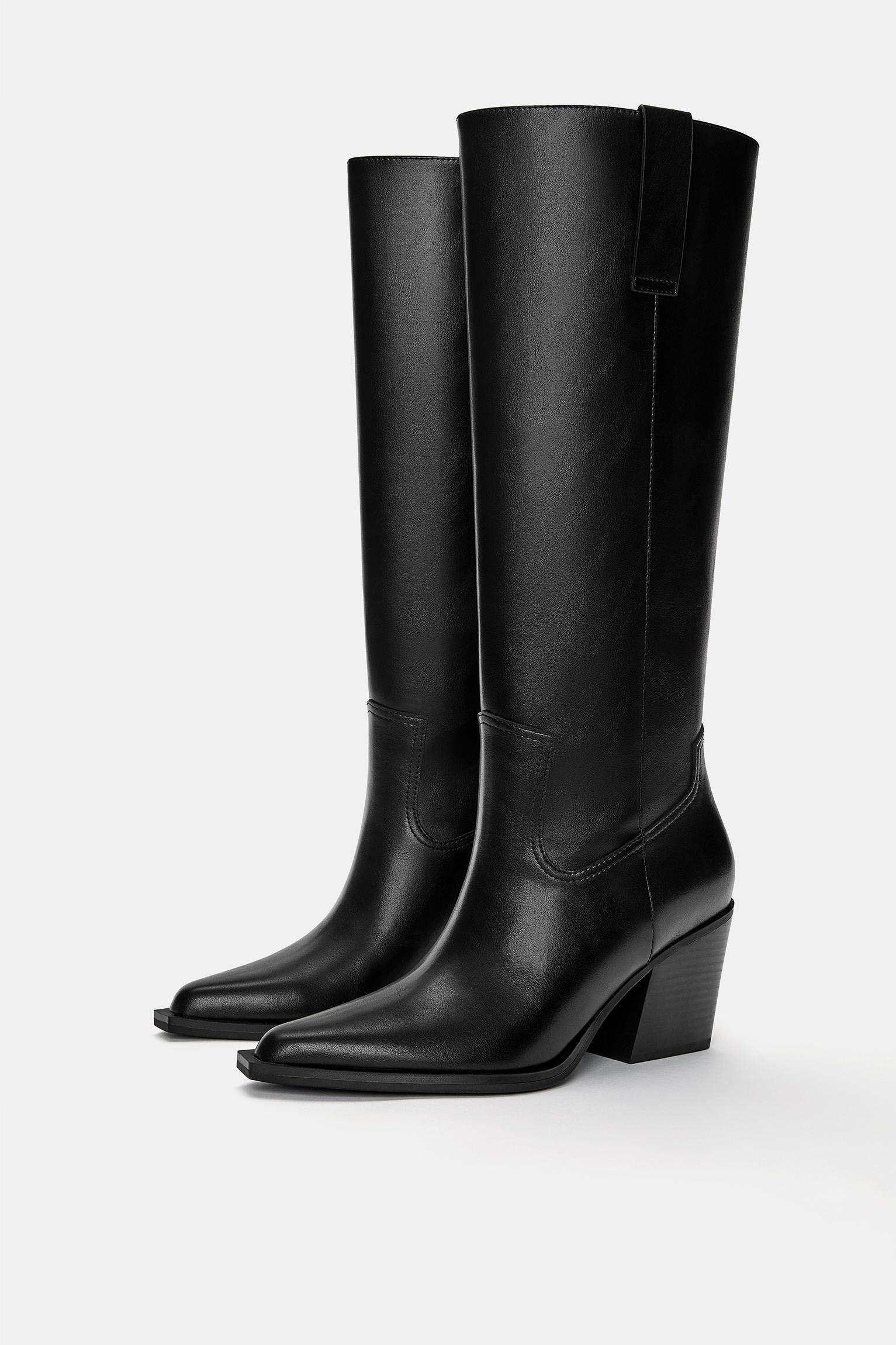 High-heel cowboy knee-high boots Product Image