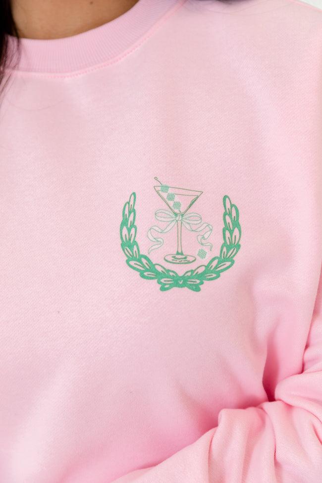 Cocktails And Country Clubs Light Pink Graphic Sweatshirt Product Image