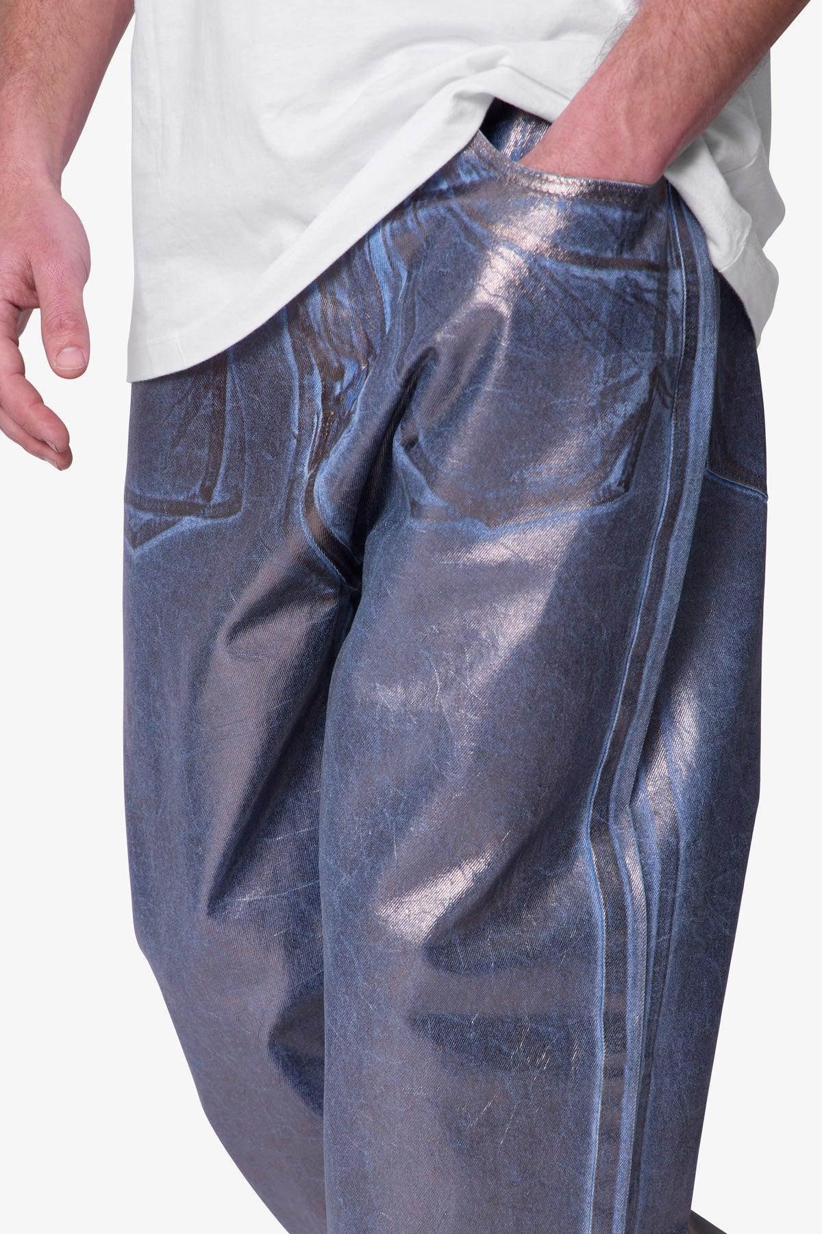 Ultra Baggy Chrome Sprayed Denim - Blue/Silver Product Image