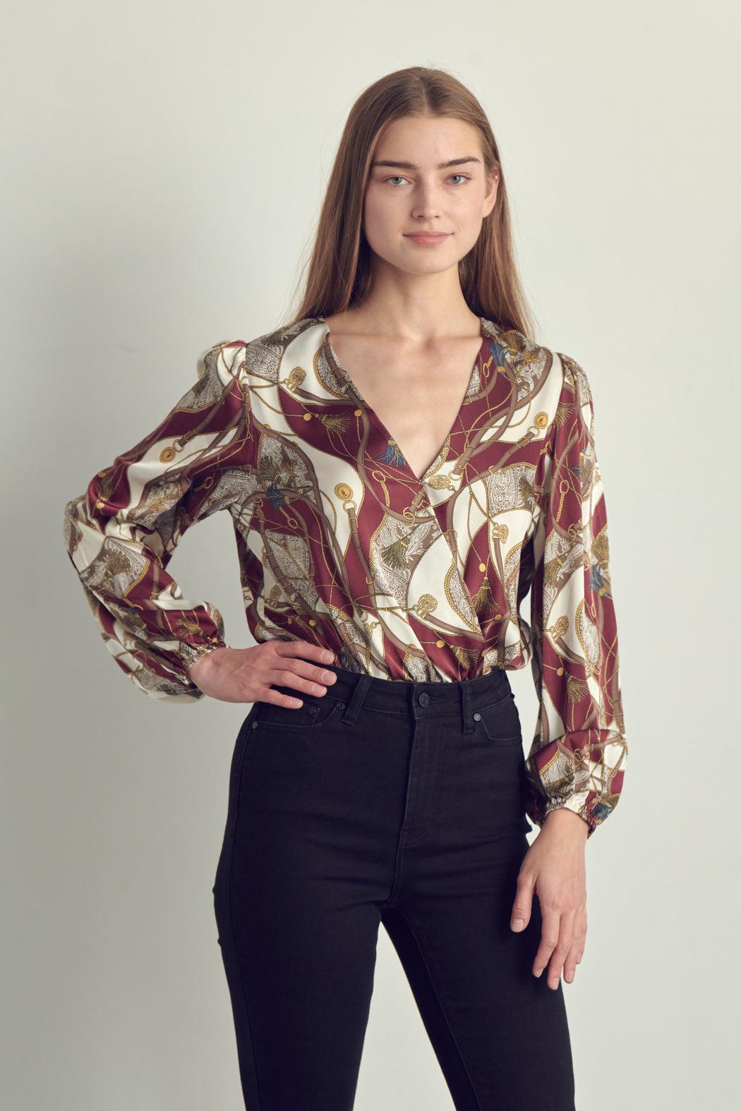 Satin Long Sleeve Bodysuit Product Image