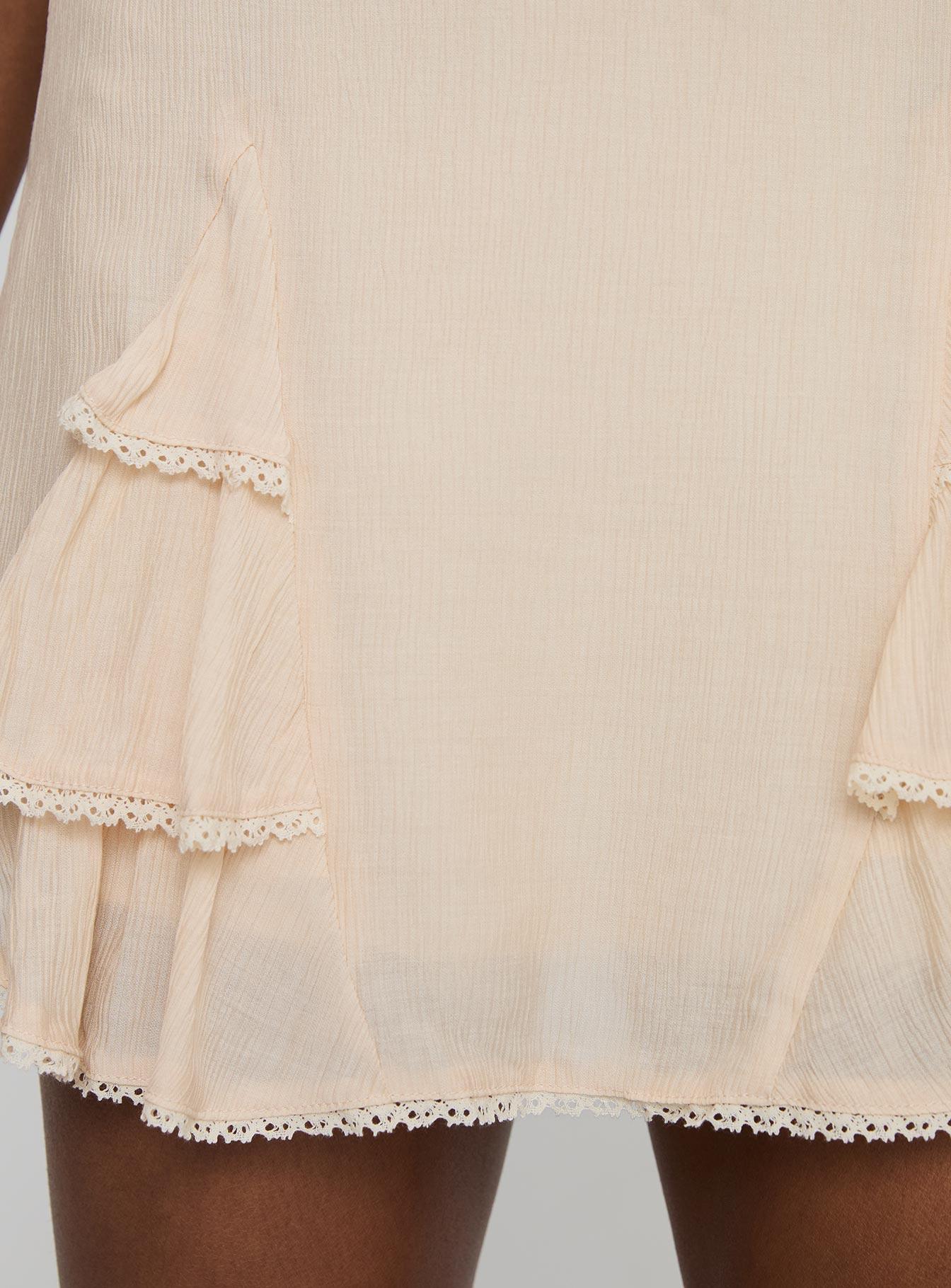 Foalie Ruffle Mini Skirt Beige Product Image