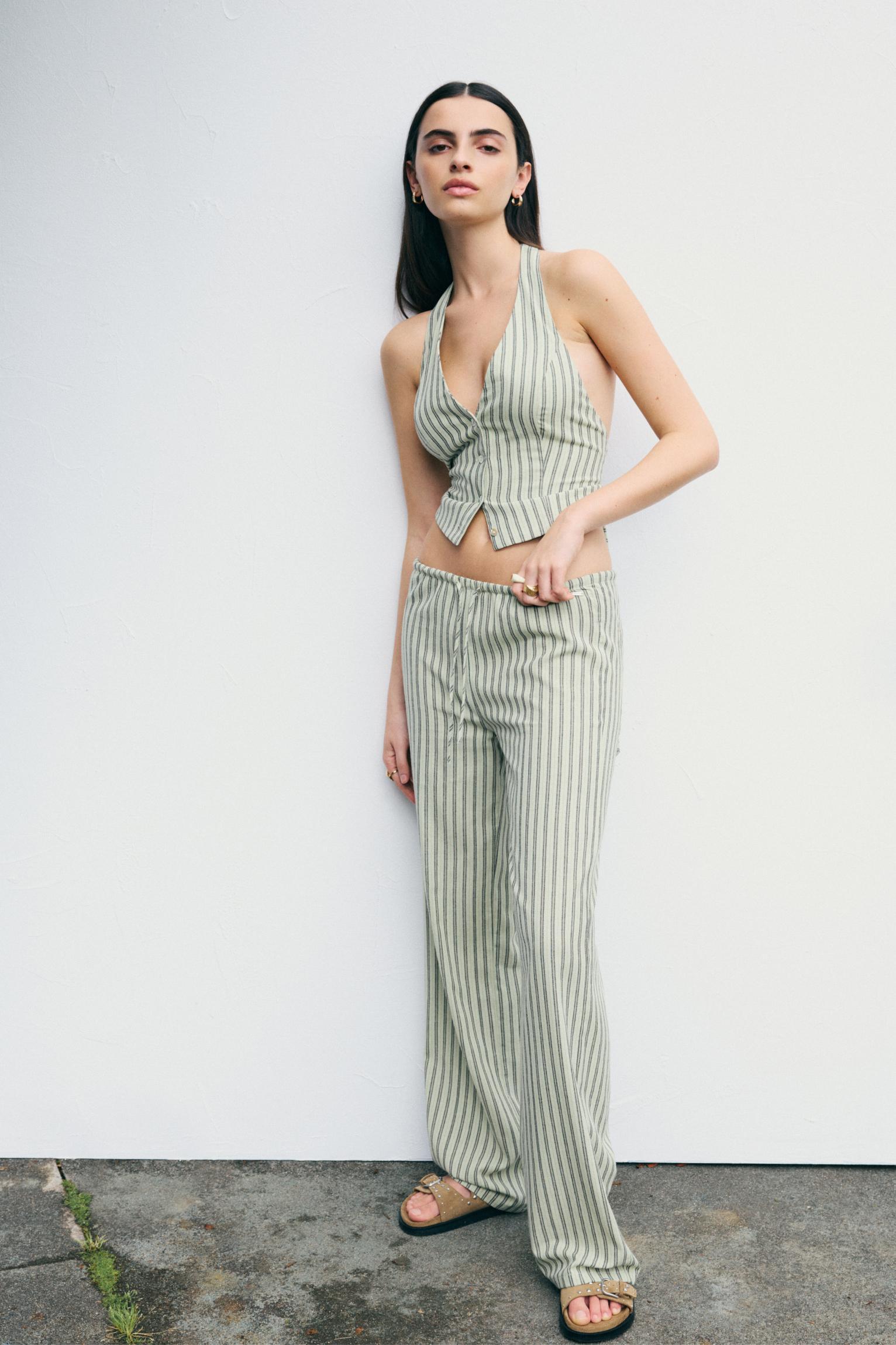 Striped rustic pants Product Image