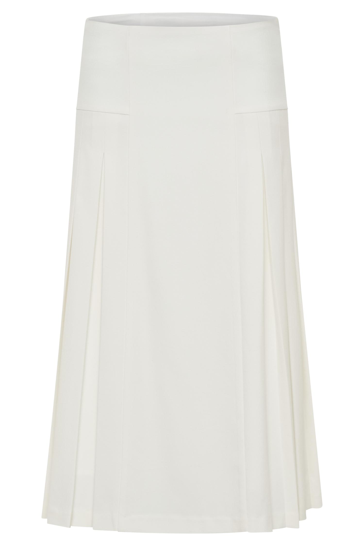 Brigette Pleated Midi Skirt - Ivory Product Image